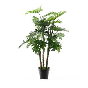Merkloos Kunstplant Philodendron Monstera - 100 cm - Zwarte Pot -
