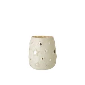 J-Line theelichthouder Ster - glas - zilver - large