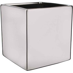 Mica Decorations Chaz Bloempot - 21x21cm - Keramiek - Zilver - 2 Stuks