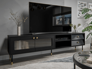 Mobistoxx Tv-meubel AURALU 2 deuren 2 lades 200 cm zwart
