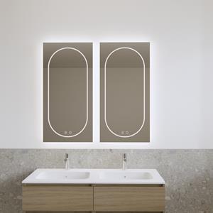 Gliss Design Spiegel  Nova Verticaal 50x100 cm Incl. Spiegelverwarming Direct en Indirect LED-verlichting