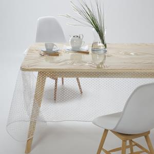 SO'HOME Tafelkleed in transparant PVC met stippenprint