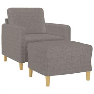 vidaXL Fauteuil met voetenbank 60 cm stof taupe