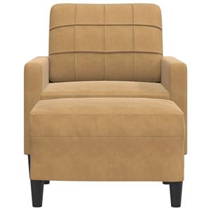 vidaXL Fauteuil met voetenbank 60 cm fluweel bruin