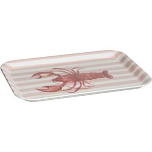 Leen Bakker Dienblad Kreeft - roze - 43x32 cm