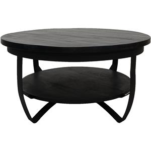 Het Steigerhouthuis Salontafel Cilamon - 90 cm - Zwart blad - Zwart onderstel