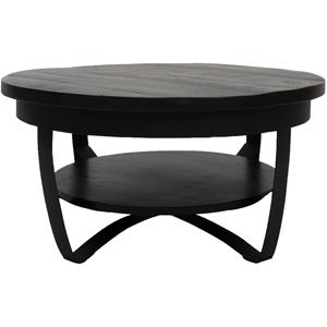 Het Steigerhouthuis Salontafel Cilamon - 70 cm - Zwart blad - Zwart onderstel