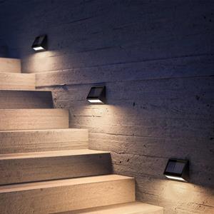 KLEWE LED wandlamp ECOSTEP, antraciet, 17 cm, IP65