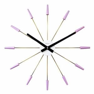 NeXtime  Grote Wandklok 58cm - Stil - Lavendel - Metaal - 