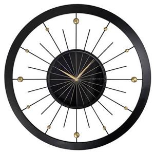 NeXtime  Wandklok 90 cm - Stille - Zwart - Metaal -  'Orbit