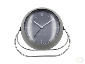 NeXtime  Tafelwekker 14x12x8cm - Stil - Grijs - Metaal - 