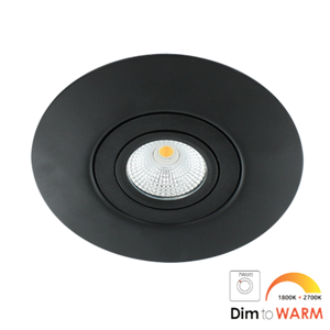 Letsleds LED spot XXL kantelbaar 7Watt rond ZWART IP65 dimbaar - dim to warm