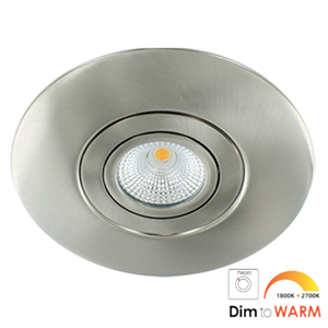 Letsleds LED spot XXL kantelbaar 7Watt rond NIKKEL IP65 dimbaar - dim to warm