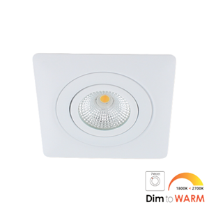 Letsleds LED spot XL kantelbaar 7Watt vierkant WIT IP65 dimbaar - dim to warm