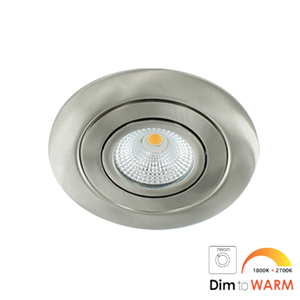Letsleds LED spot XL kantelbaar 7Watt rond NIKKEL IP65 dimbaar - dim to warm