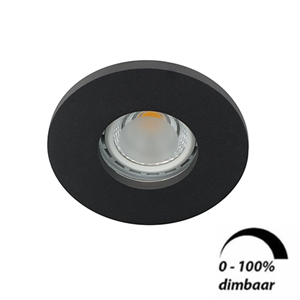 Letsleds Camilla LED spot GU10 6Watt rond ZWART IP65 dimbaar