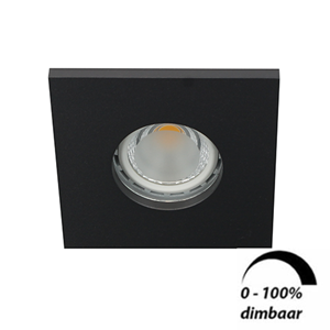 Letsleds Camilla LED spot GU10 6Watt vierkant ZWART IP65 dimbaar