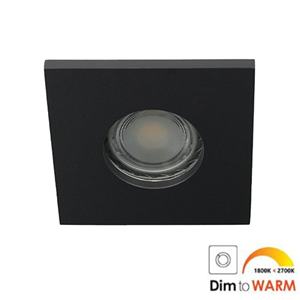 Letsleds Camilla LED spot GU10 7Watt vierkant ZWART IP65 dimbaar