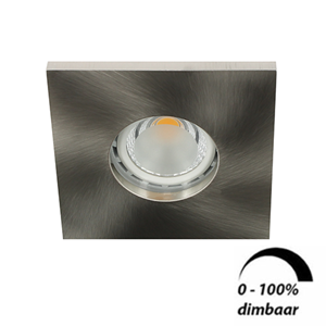 Letsleds Camilla LED spot GU10 6Watt vierkant NIKKEL IP65 dimbaar