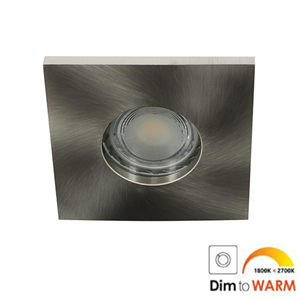 Letsleds Camilla LED spot GU10 7Watt vierkant NIKKEL IP65 dimbaar