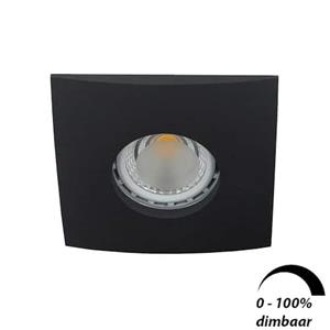 Letsleds LED spot Calisto GU10 6Watt vierkant ZWART IP65 dimbaar