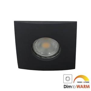 Letsleds LED spot Calisto GU10 7Watt vierkant ZWART IP65 dimbaar