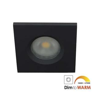 Letsleds Camilla LED spot GU10 7Watt vierkant ZWART IP65 dimbaar