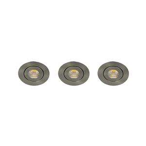 Letsleds Set 3x Libra LED mini spot kantelbaar 3Watt rond NIKKEL dimbaar