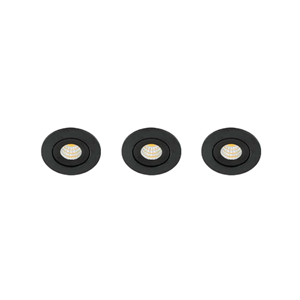 Letsleds Set 3x Libra LED mini spot kantelbaar 3Watt rond ZWART dimbaar