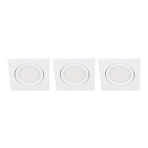 Letsleds Set 3x Bella Ondiepe LED spot kantelbaar 5Watt vierkant WIT dimbaar - interne driver