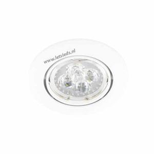 Letsleds LED spot WIT kantelbaar MR16 4Watt rond dimbaar (12Volt)
