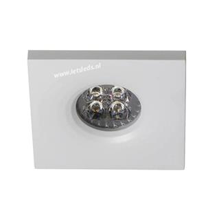 Letsleds LED spot MR16 4Watt vierkant WIT dimbaar (12 Volt)