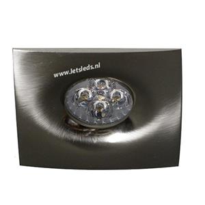 Letsleds LED spot MR16 4Watt vierkant NIKKEL dimbaar (12 Volt)