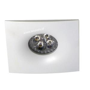 Letsleds LED spot MR16 4Watt vierkant WIT dimbaar (12 Volt)