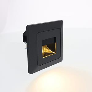 Letsleds LED wand-trapverlichting 1.5Watt ZWART vierkant