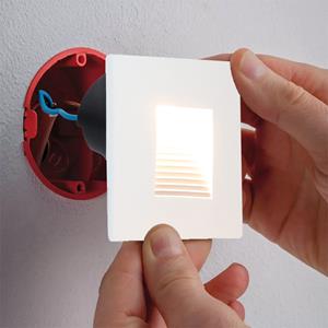 Letsleds LED trapverlichting 1.5Watt vierkant WIT doorlusbaar voor WCD inbouwdoos
