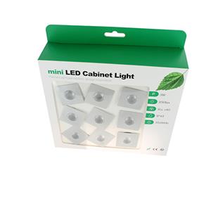 Letsleds Set 9x LED mini spotjes 3Watt vierkant - meubelspotjes trapverlichting