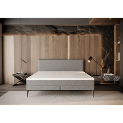 Brooklyn Boxspringset - Grijs, 180x200. Betaalbare grijze boxspring met ultiem slaapcomfort