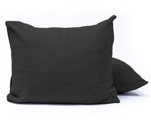 RoyalTextile - Teddy Kussenslopen Antraciet - 2-pack - Default Title