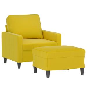 vidaXL Fauteuil met voetenbank 60 cm fluweel geel