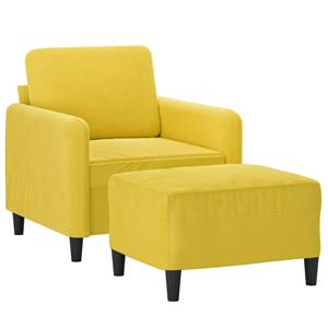 vidaXL Fauteuil met voetenbank 60 cm fluweel geel