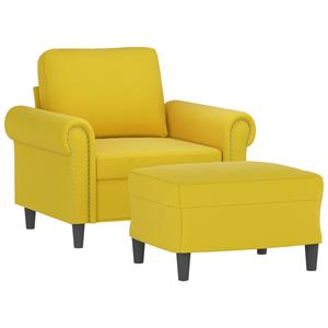 vidaXL Fauteuil met voetenbank 60 cm fluweel geel