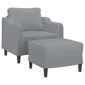 vidaXL Fauteuil met voetenbank 60 cm stof lichtgrijs