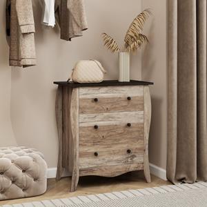 Costway 76,5 cm Slaapkamer Commode Opbergmeubel met 3 Opvouwbare Stoffen Laden en Anti-Kantel Set voor Kinderkamer Woonkamer