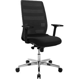 Schäfer Shop Select bureaustoel SSI Proline Edition 50, met armleuningen, synchroonmechanisme, zitting met bekkensteun, lendensteun, netrugleuning, zwart/zwart