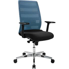 Schäfer Shop Select bureaustoel SSI Proline Edition 50, met armleuningen, synchroonmechanisme, zitting met bekkensteun, lendensteun, netrugleuning, zwart/petrol