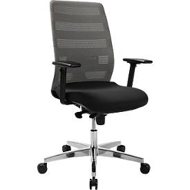 Schäfer Shop Select bureaustoel SSI Proline Edition 50, met armleuningen, synchroonmechanisme, zitting met bekkensteun, lendensteun, netrugleuning, zwart/grijs