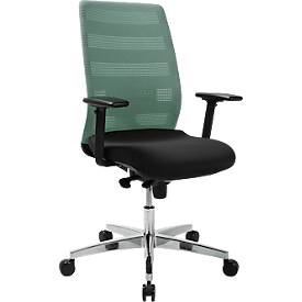 Schäfer Shop Select bureaustoel SSI Proline Edition 50, met armleuningen, synchroonmechanisme, zitting met bekkensteun, lendensteun, netrugleuning, zwart/mint