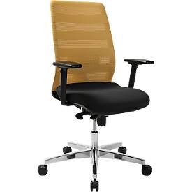 Schäfer Shop Select bureaustoel SSI Proline Edition 50, gemonteerd, armleuningen, synchroonmechanisme, zitting met bekkensteun, lendensteun, netrugleuning, zwart/oker