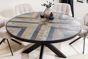 Invicta Interior Eettafel MOUNTAIN SOUL 140cm rond natuurlijke - 45673 veelkleurige steenlook - 45673